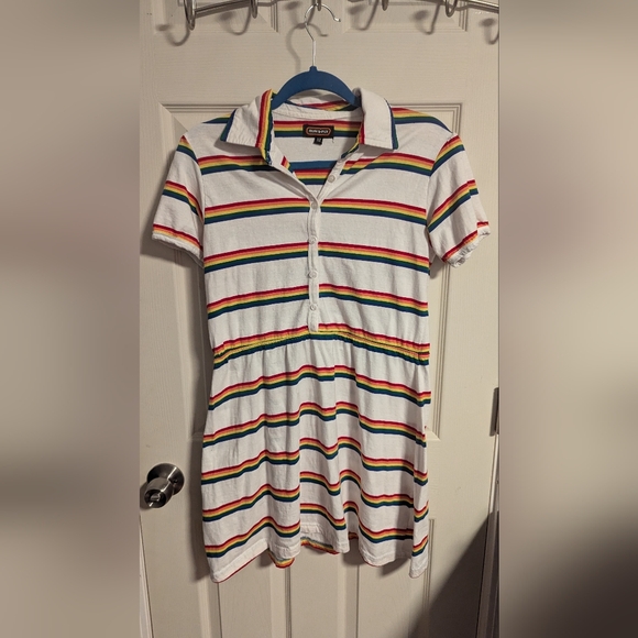 Run and Fly Collared Rainbow Pride Short Dress Size UK 12, US 8? - Picture 1 of 3